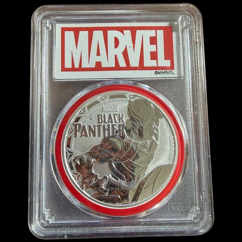 2018 $1 Black Panther 2 oz .999 Fine Silver Tuvalu PCGS MS69 First Strike Coin